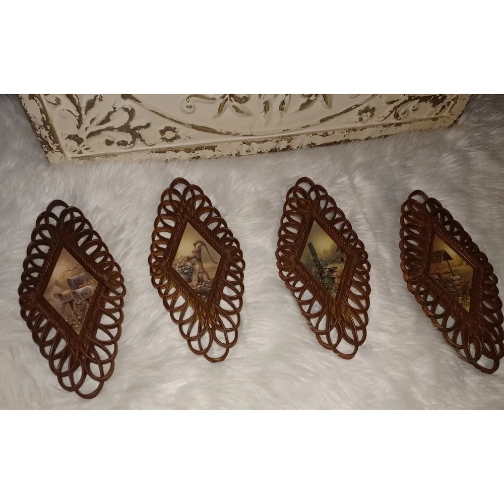 Vintage mcm set of 4 burwood products Co.1350